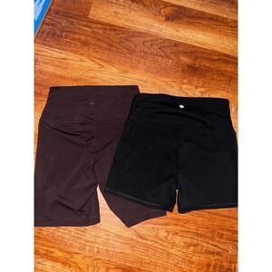 RBX & Yogalicious Womens Biker Shorts Bundle Black Plum Purple Size Small 2 Pack